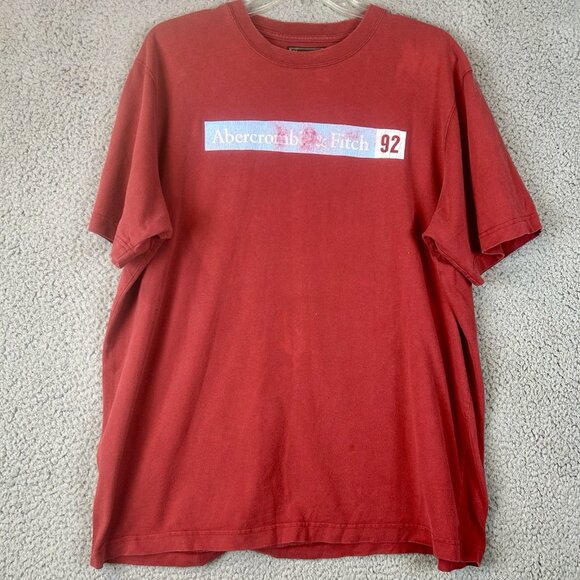 VTG 90s Abercrombie &Fitch Logo T Shirt Size XL Red Y2K - Picture 1 of 5